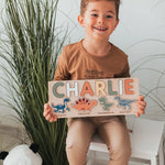 Dinosaur Name Puzzle - Wooden Busy Board for Toddlers Wooden Name Puzzles Busypuzzle