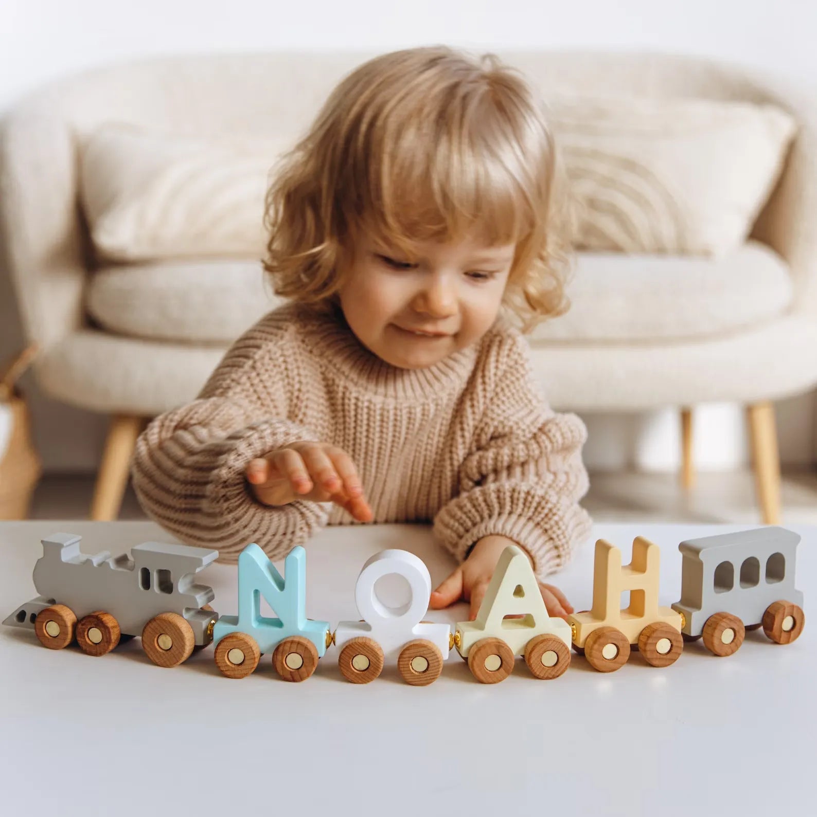 Build Your Name with a Custom Letter Train Eco-Friendly Wooden Trains Busypuzzle