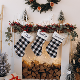 Family Plaid Christmas Stockings Personalized