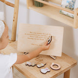 Christening gift with name and date – personalized wooden toy for kids