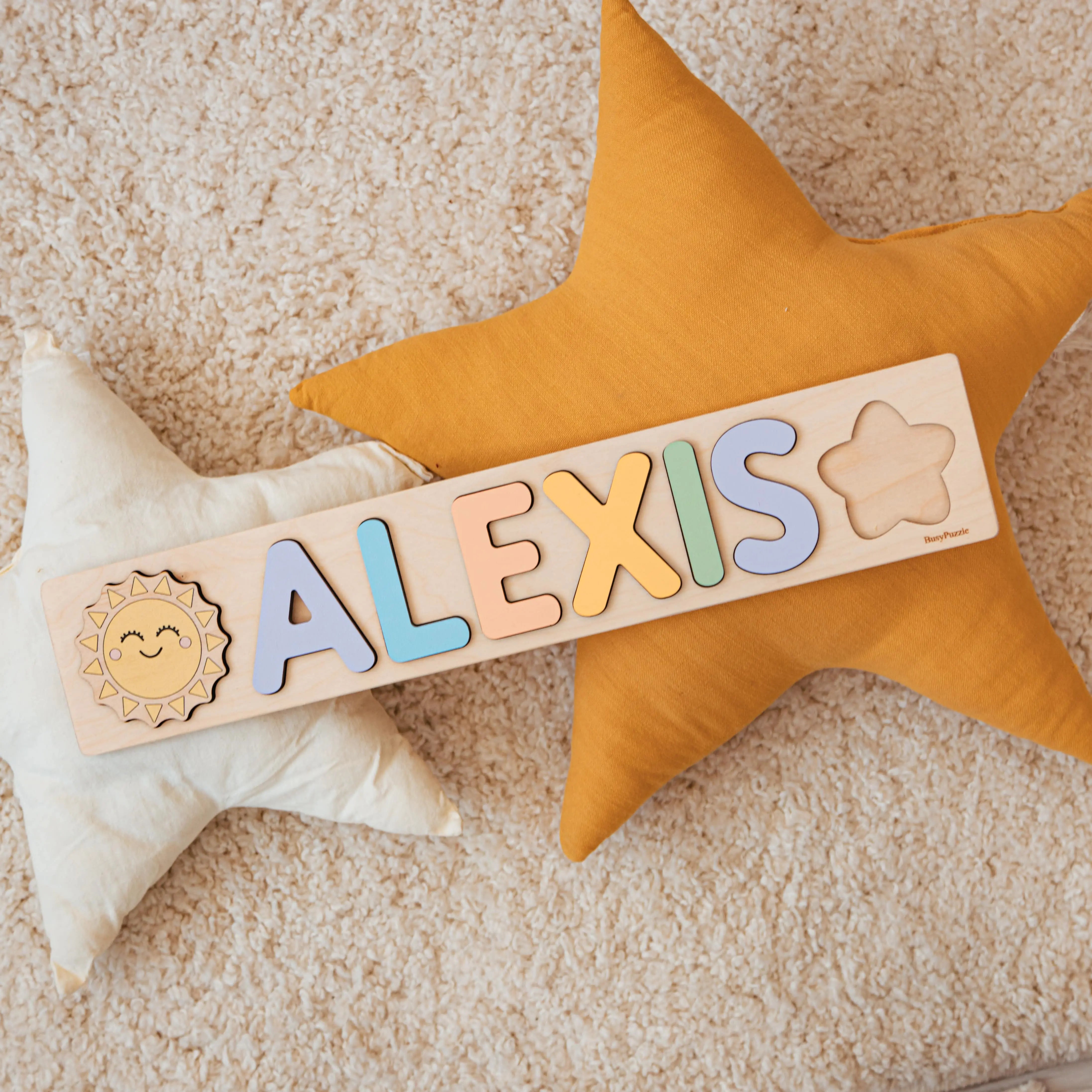 Wooden Name Puzzle - Personalized Wooden Toy Wooden Name Puzzles Busypuzzle