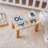 Custom wooden toddler chair with name – Montessori kids furniture for nursery
