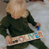 Custom name puzzle – handcrafted wooden puzzle for kids learning letters