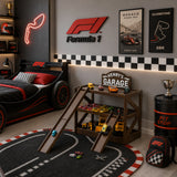 Personalized Wooden Toy Car Garage with Ramps & Storage Shelf
