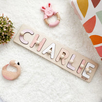 Personalized name puzzle for toddlers – custom wooden toy with child’s name