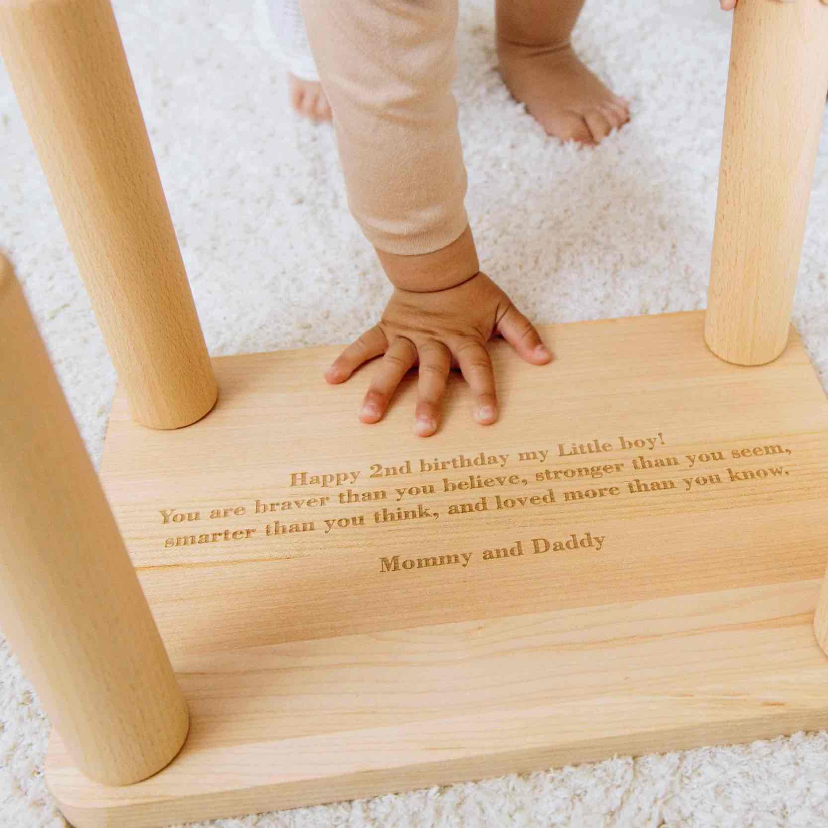 Montessori-Inspired Toddler Step Stool – Personalized ‘Rookie of the Year’ Gift for Kids Montessori Toys for Kids Busypuzzle