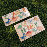 Dinosaur Name Puzzle - Wooden Busy Board for Toddlers