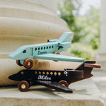 Wooden Passenger Plane Toy - Personalized Gift for Toddlers Eco-Friendly Wooden Vehicles Busypuzzle
