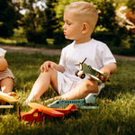 Personalized Wooden Biplane – Custom Name & Color Toy Eco-Friendly Wooden Vehicles Busypuzzle