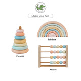 Montessori Toys-pyramid, rainbow, abacus