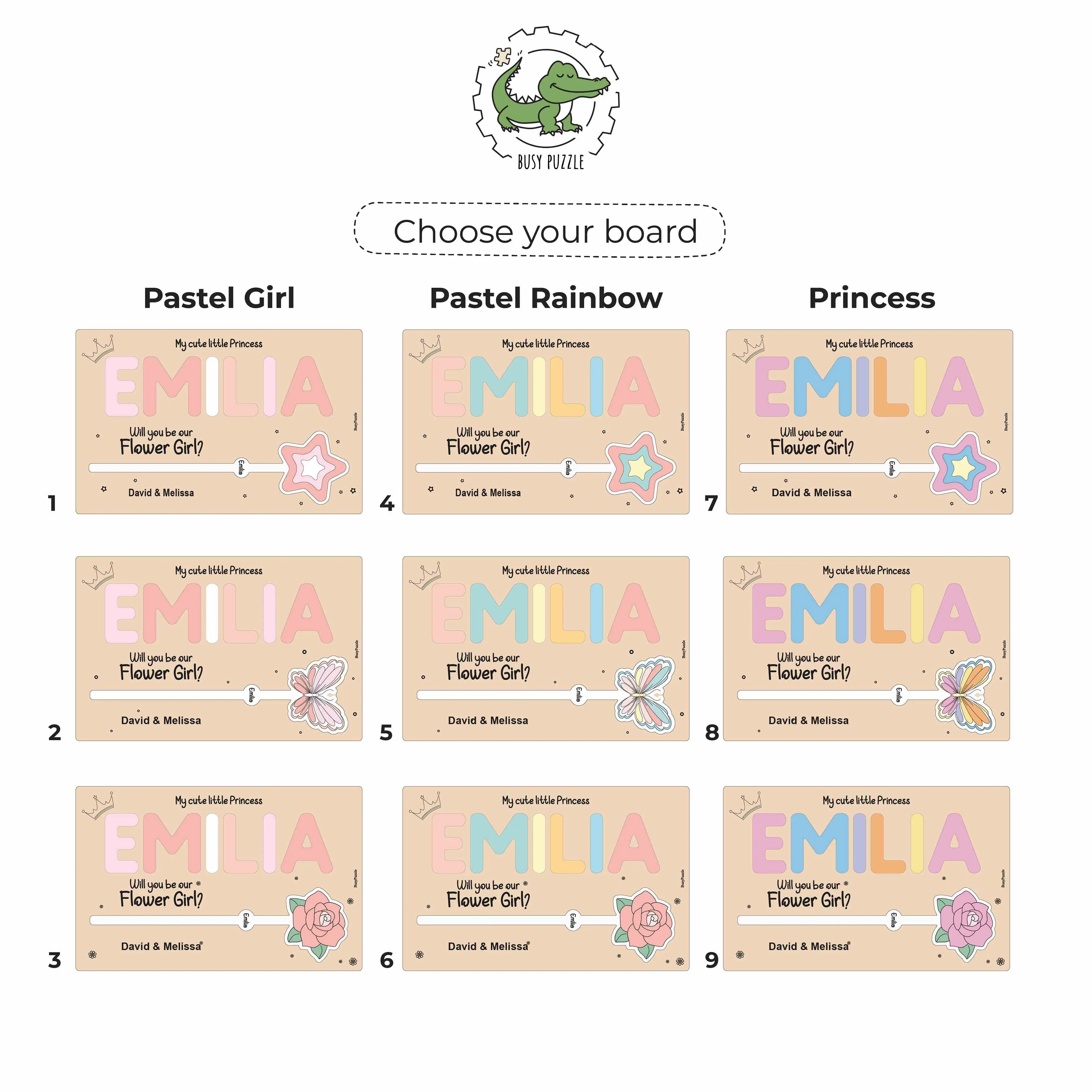 Personalized Flower Girl Invitation Puzzle – Custom Will You Be My Flower Girl Gift with Name  Busypuzzle