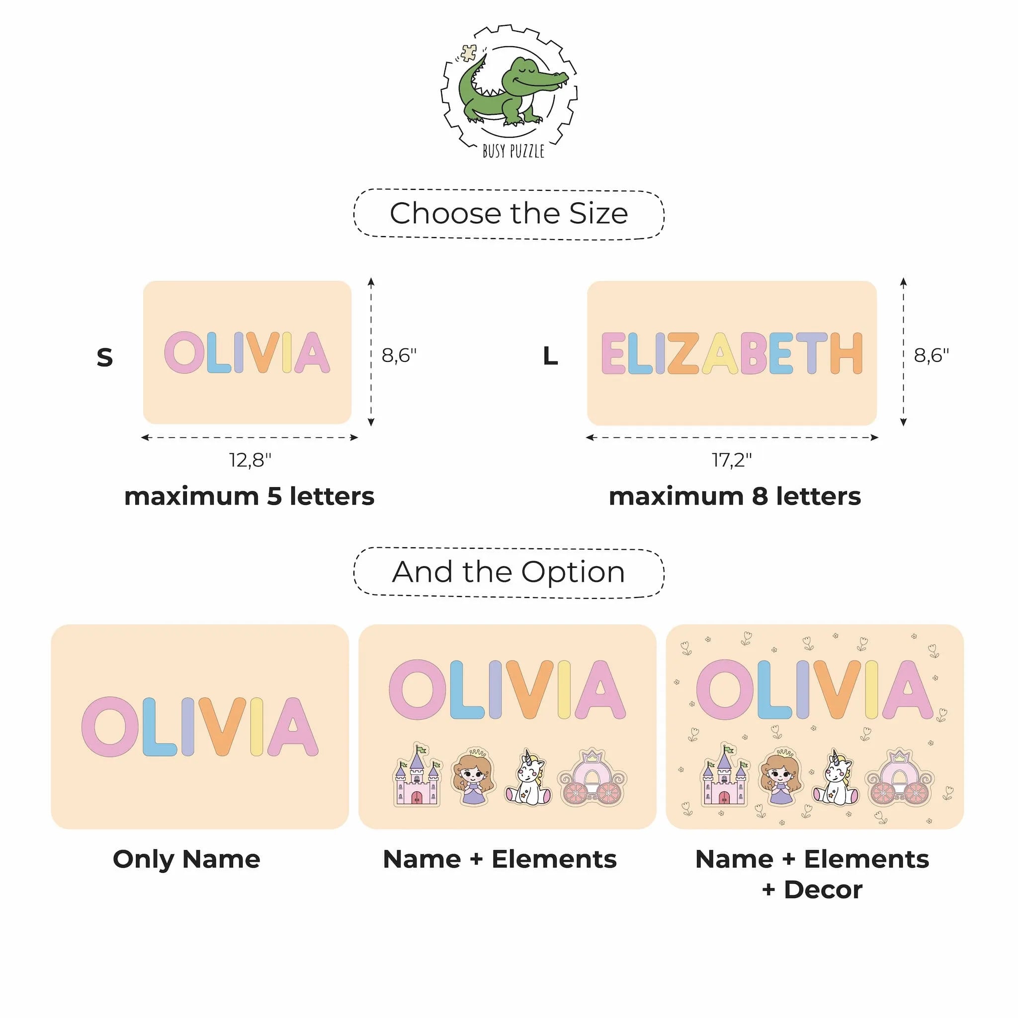 Children's Personalized Step Stool with Puzzle Personalized Wooden Decor Busypuzzle