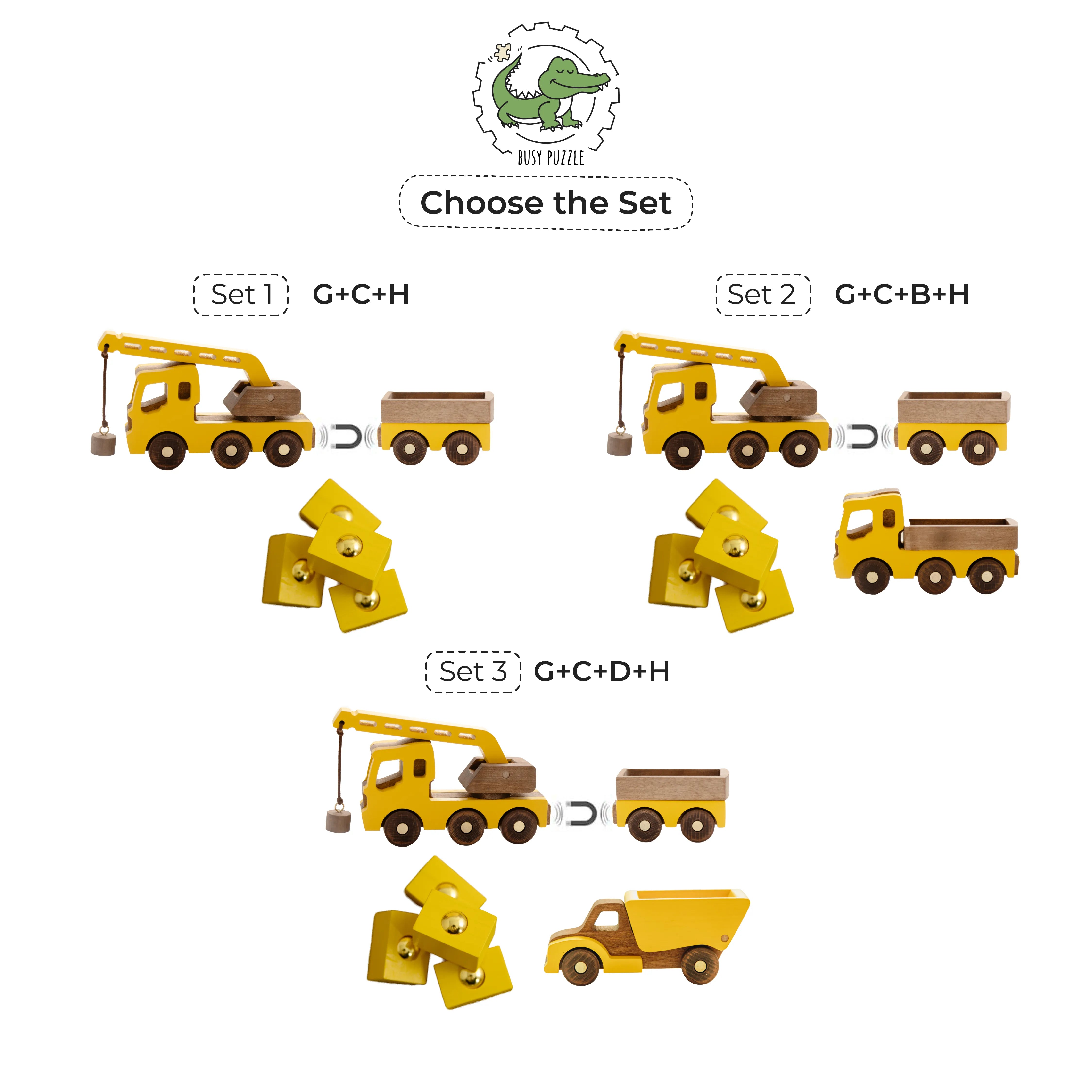 Construction Toy Vehicle Wooden Cars Busypuzzle