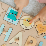 Funny Math Busy Board - Wooden Name Puzzle with Shapes and Numbers