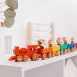 Wooden Colored Train - Train With Animals