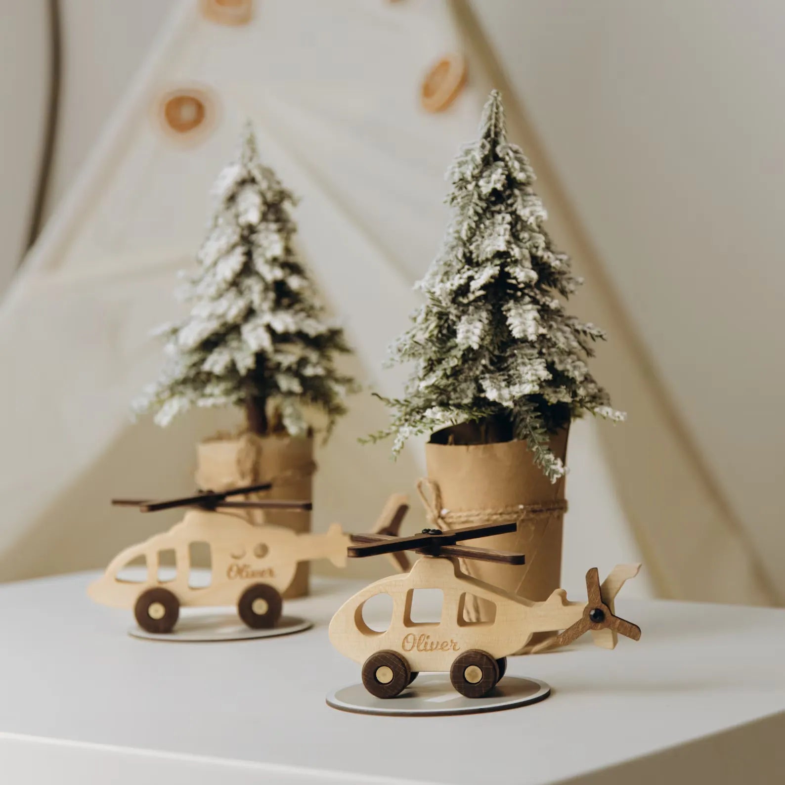 Wooden Planes and Helicopters - Wooden Airport Eco-Friendly Wooden Vehicles Busypuzzle