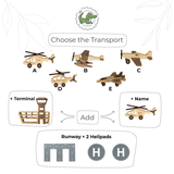 Wooden Planes and Helicopters - Wooden Airport