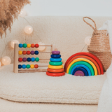 Montessori Toys-pyramid, rainbow, abacus