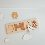 Personalized Montessori Name Puzzle with Animals