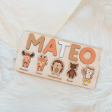 Personalized Montessori Name Puzzle with Animals