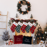 Family Plaid Christmas Stockings Personalized