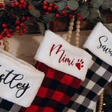 Family Plaid Christmas Stockings Personalized