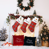 Family Plaid Christmas Stockings Personalized