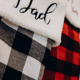 Family Plaid Christmas Stockings Personalized