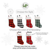 Family Plaid Christmas Stockings Personalized