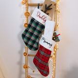 Family Plaid Christmas Stockings Personalized