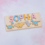 Dinosaur Name Puzzle - Wooden Busy Board for Toddlers Wooden Name Puzzles Busypuzzle