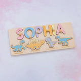 Dinosaur Name Puzzle - Wooden Busy Board for Toddlers