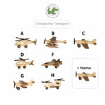 Personalized Wooden Airplane Toy - Custom Aviation Gift for Toddlers Eco-Friendly Wooden Vehicles Busypuzzle