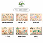 Personalized Name Busy Board for Toddlers – Wooden Montessori Sensory Toy Wooden Busy Boards Busypuzzle