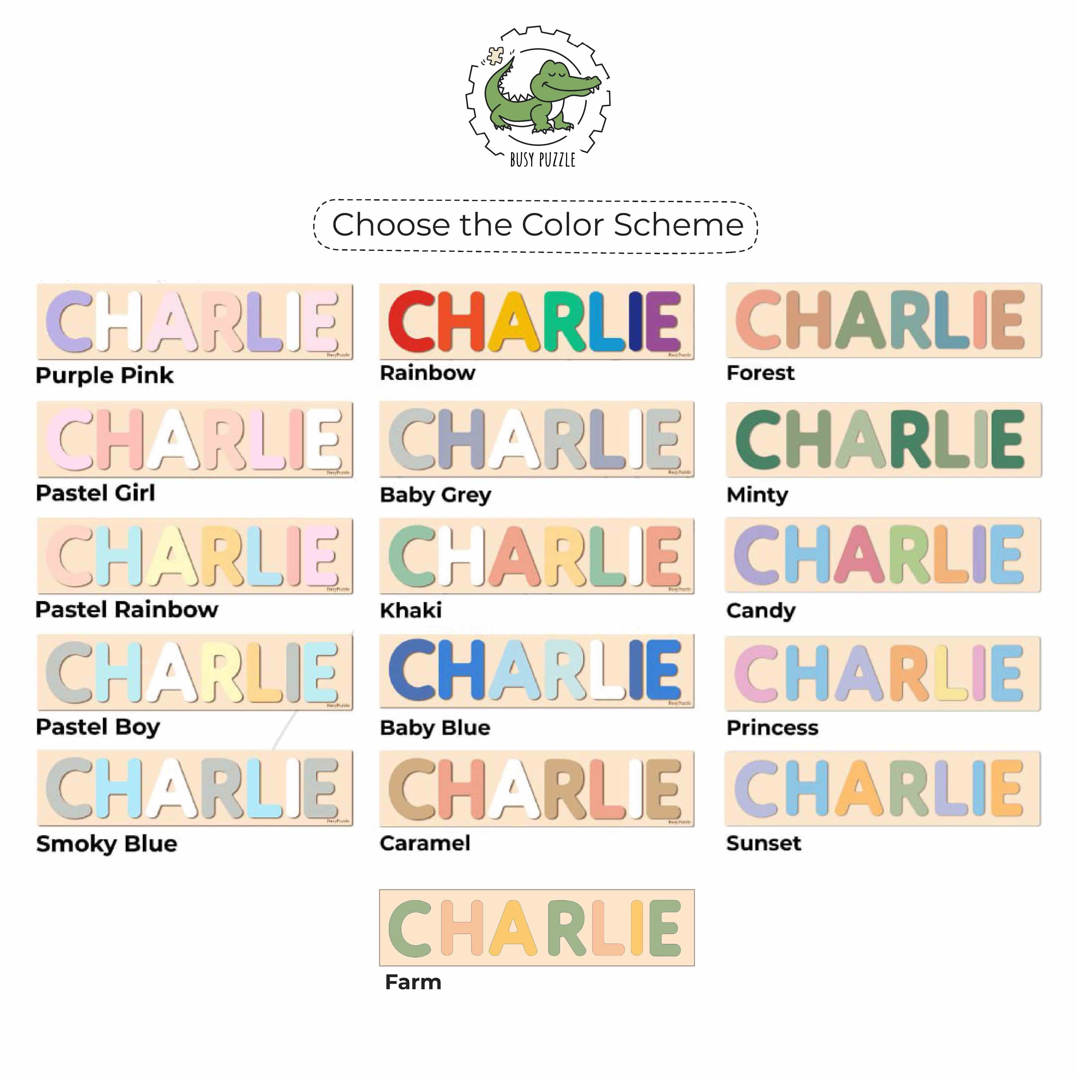 Personalized Farm Name Puzzle with Tractor and Animals – Wooden Montessori Toy for Toddlers and Kids Montessori Toys for Kids Busypuzzle