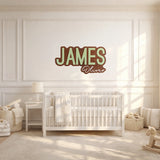 Custom Dark Wood Nursery Name Sign – Personalized Baby Wall Decor