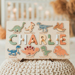 Dinosaur Name Puzzle - Wooden Busy Board for Toddlers Wooden Name Puzzles Busypuzzle