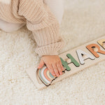 Personalized Rainbow Wooden Name Puzzle – Rainbow Baby Gift Wooden Name Puzzles Busypuzzle