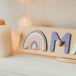 Personalized Rainbow Wooden Name Puzzle – Rainbow Baby Gift Wooden Name Puzzles Busypuzzle