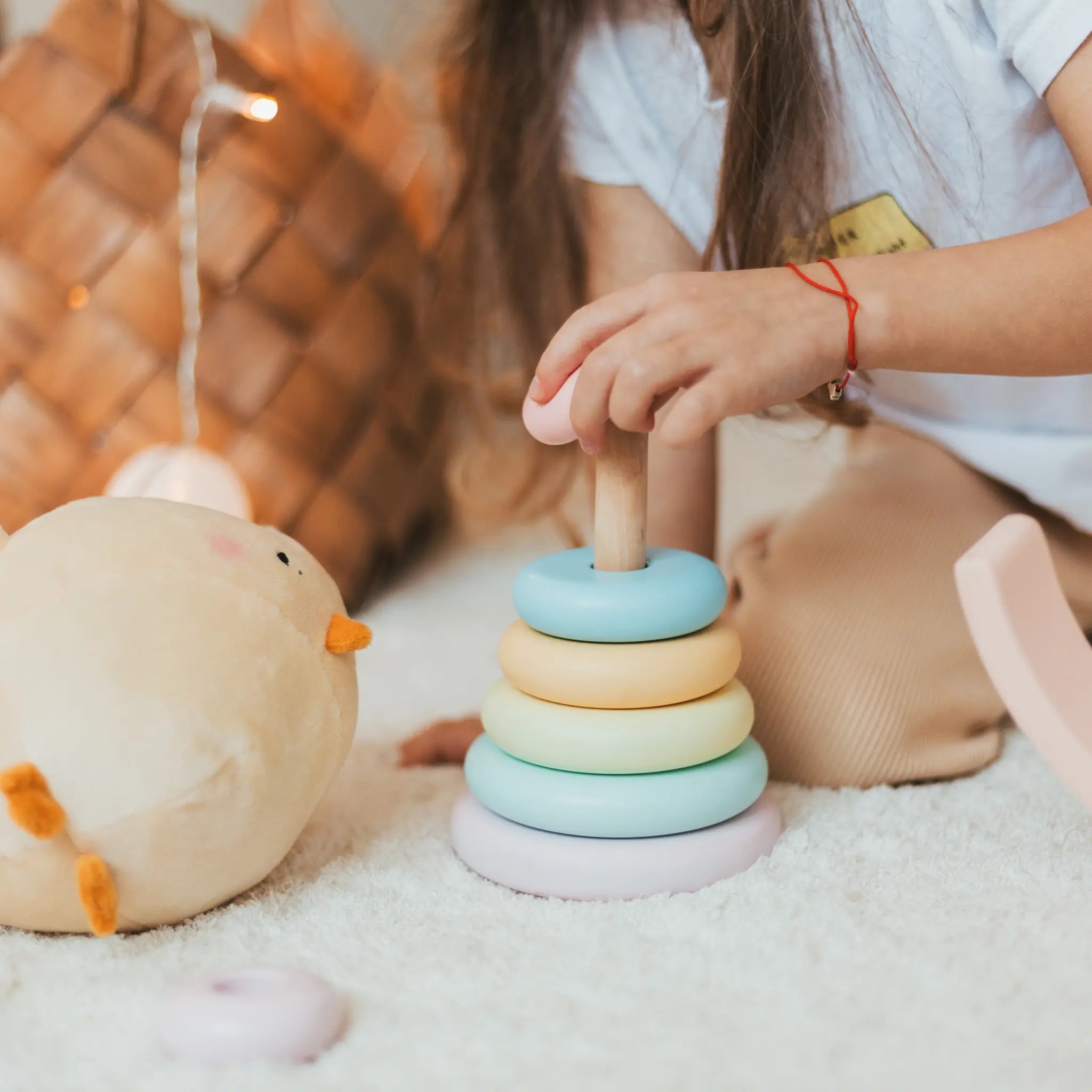 Custom Wooden Montessori Set – Rainbow Stacker, Pyramid & Abacus Montessori Toys for Kids Busypuzzle