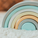 Custom Wooden Montessori Set – Rainbow Stacker, Pyramid & Abacus