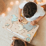 Wooden World Map - Wooden Busy Board