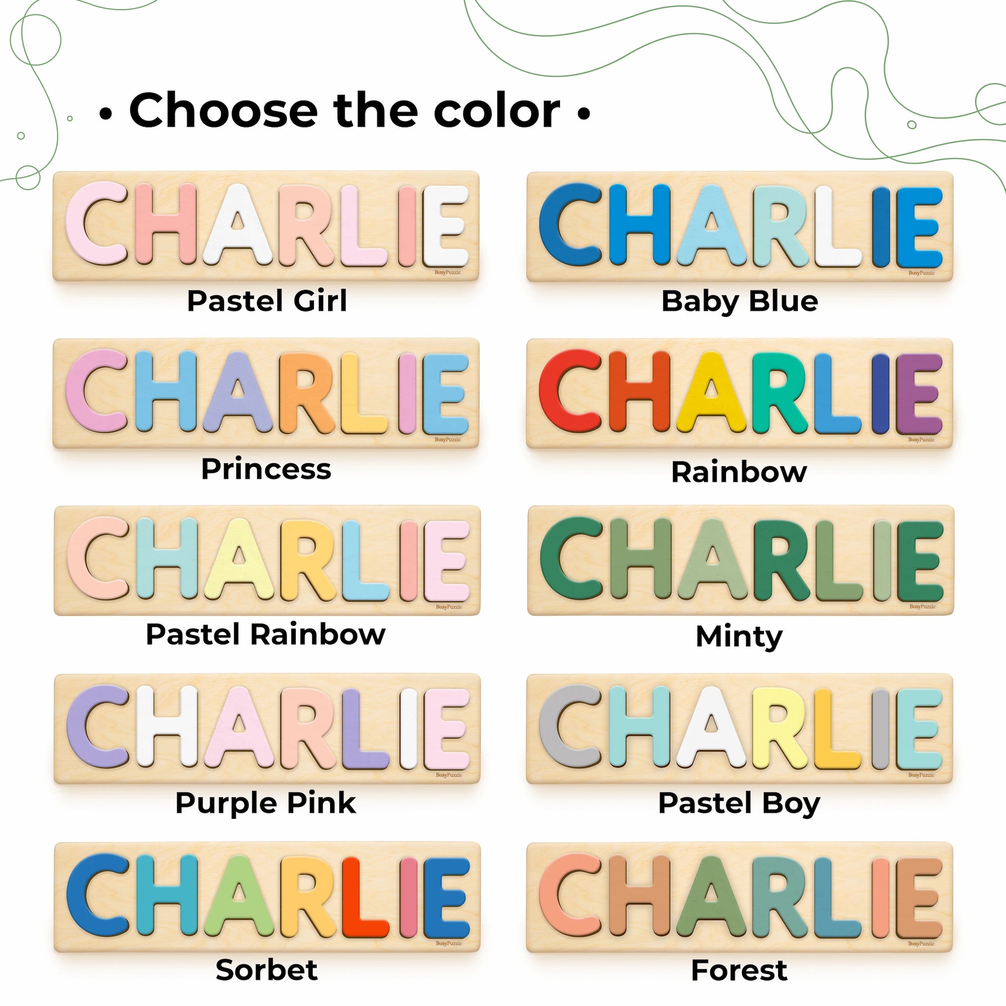 Personalized Rainbow Wooden Name Puzzle – Rainbow Baby Gift Wooden Name Puzzles Busypuzzle