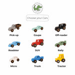 Wooden Colored Cars - Personalized Wooden Vehicle Toy Wooden Cars Busypuzzle