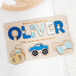 Personalized Ring Bearer Proposal Wooden Name Puzzle Wooden Busy Boards Busypuzzle