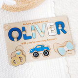 Personalized Ring Bearer Proposal Wooden Name Puzzle