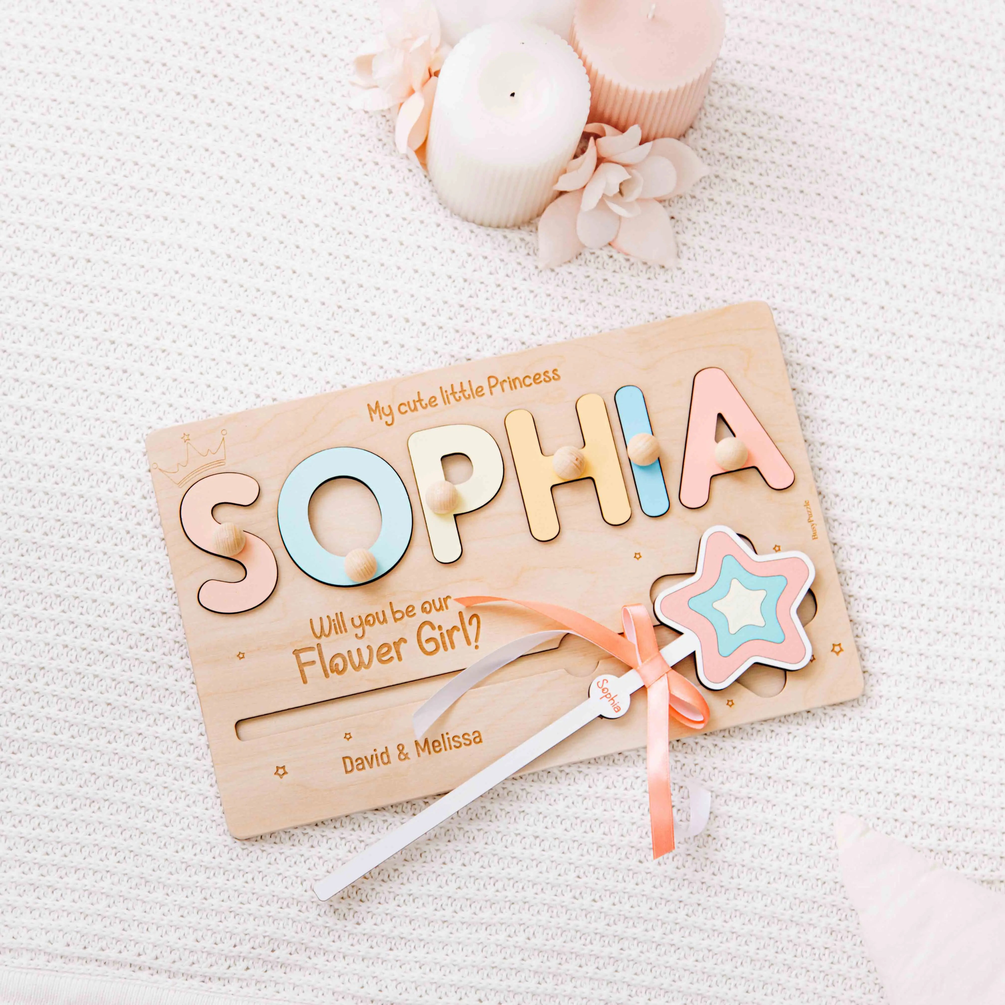 Personalized Flower Girl Invitation Puzzle – Custom Will You Be My Flower Girl Gift with Name  Busypuzzle