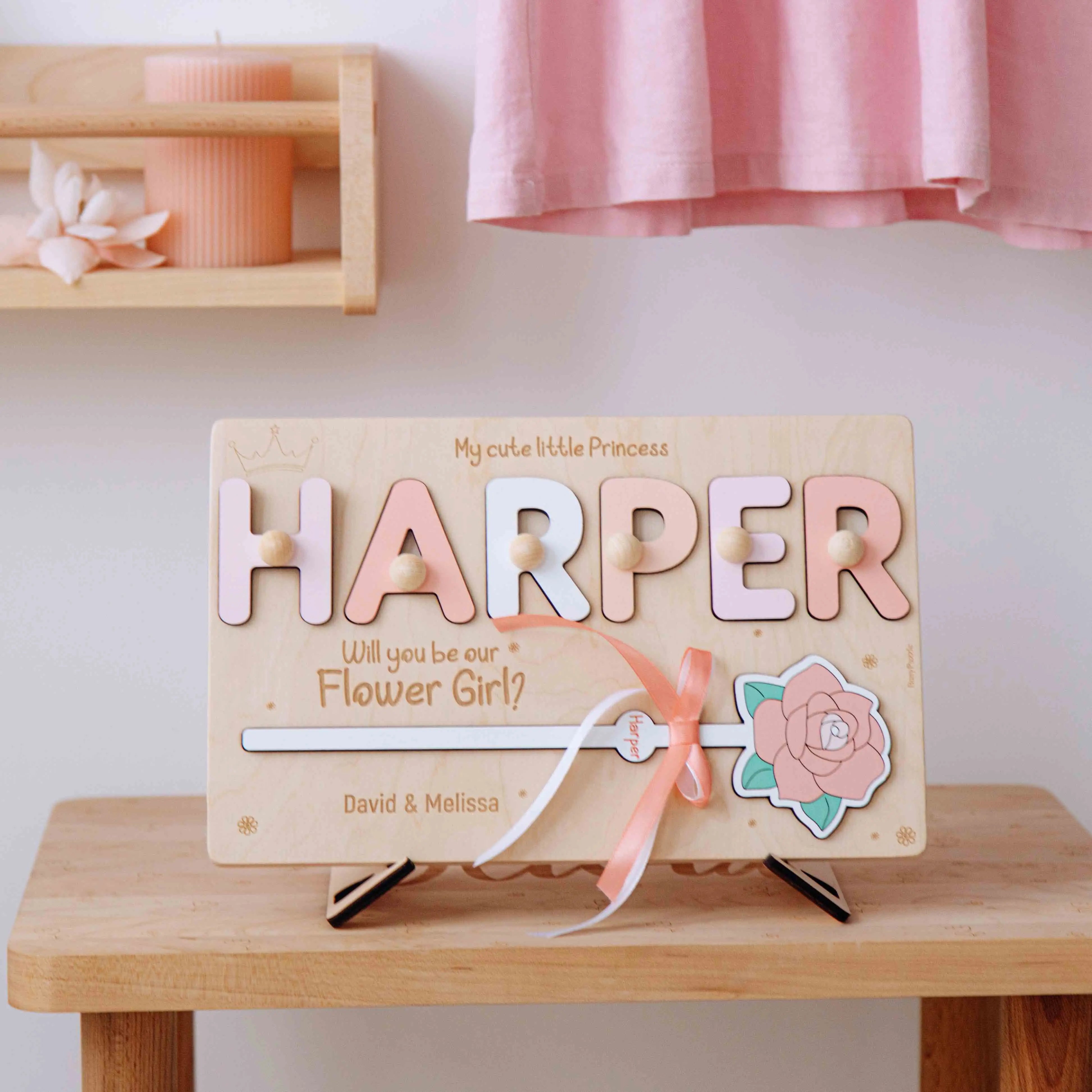Personalized Flower Girl Invitation Puzzle – Custom Will You Be My Flower Girl Gift with Name  Busypuzzle