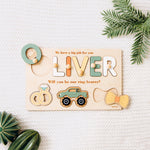 Personalized Ring Bearer Proposal Wooden Name Puzzle Wooden Busy Boards Busypuzzle