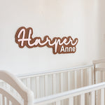 Custom Dark Wood Nursery Name Sign – Personalized Baby Wall Decor Personalized Wooden Decor Busypuzzle